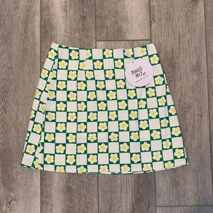 Princess Polly Green Floral Mini Skirt NWT